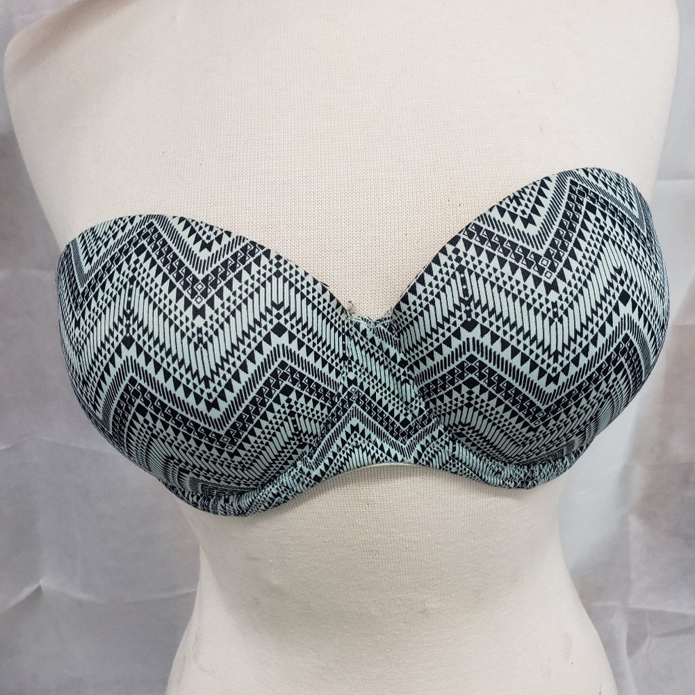 Strapless blue and black Victorias Secret Bra